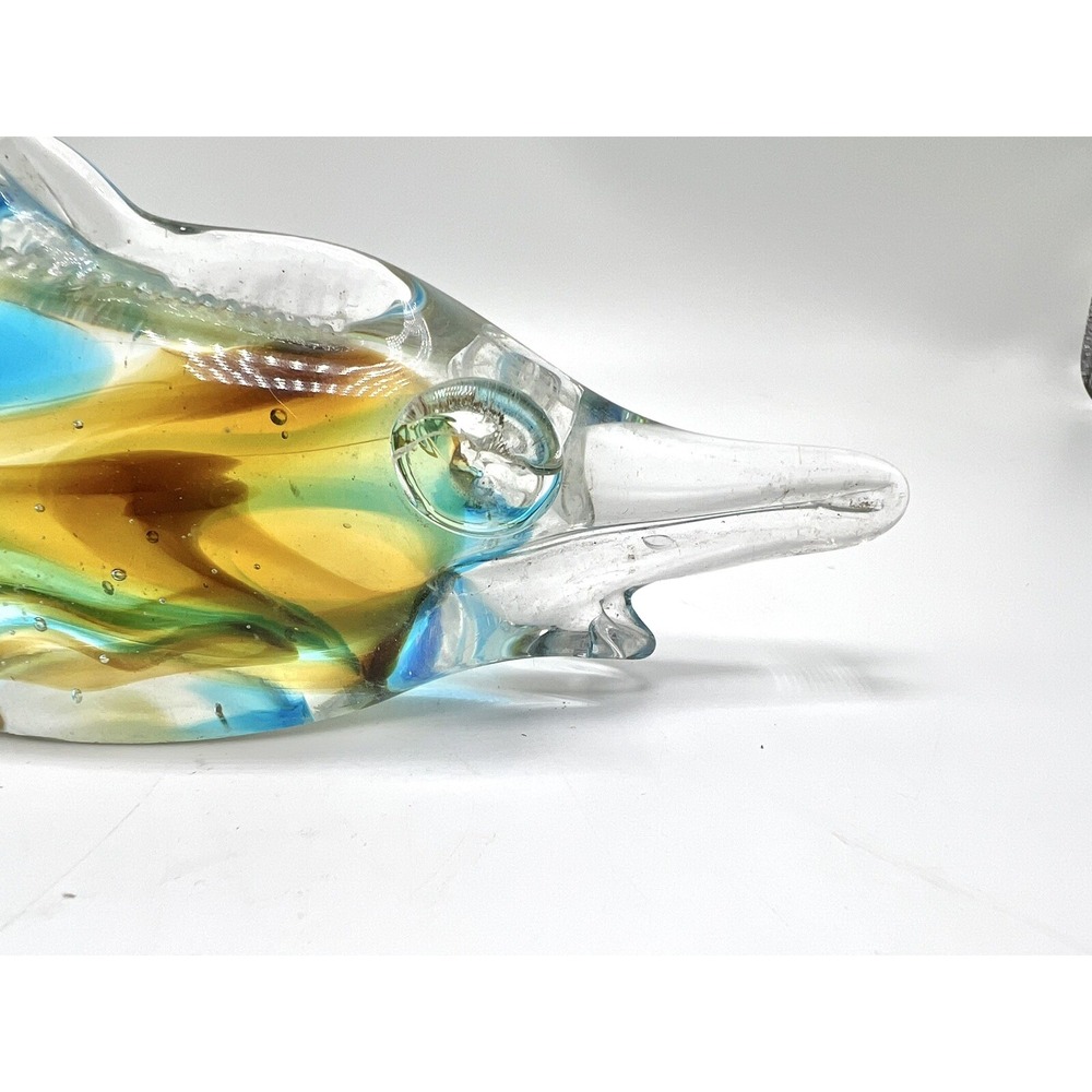 Vintage Art Glass Sculpture Swordfish Fish Sailfish Artisan - Picture 8 of 11